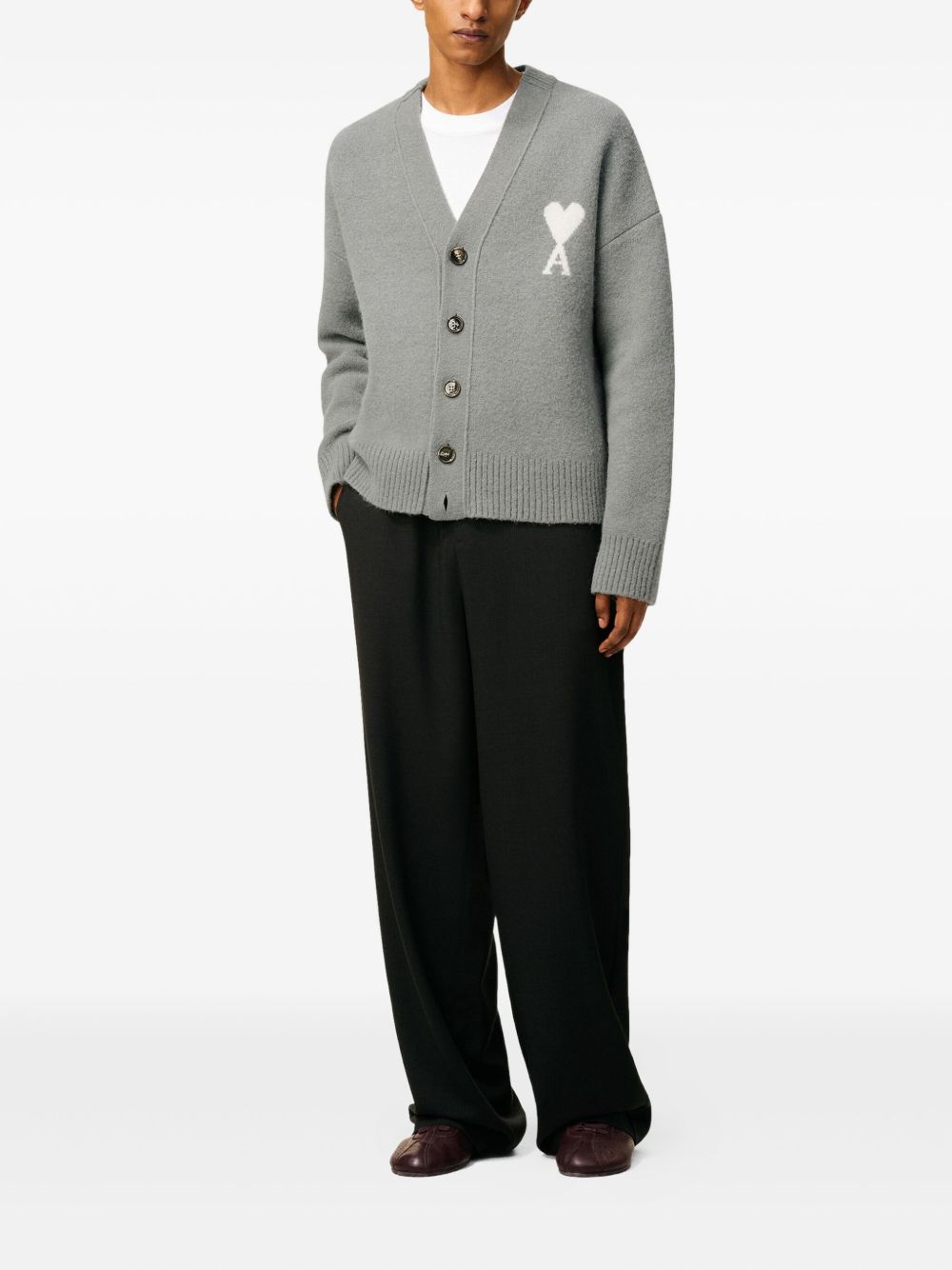 Ami Paris Sweaters Grey Alpaca