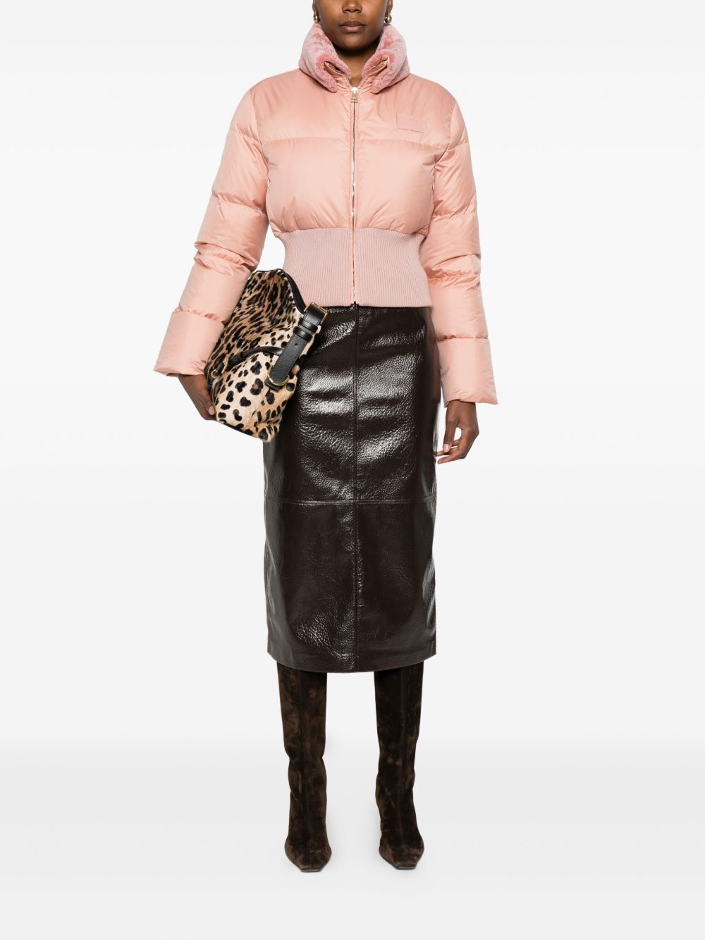 Fendi Coats Pink Pl+vitello Parti In Pe
