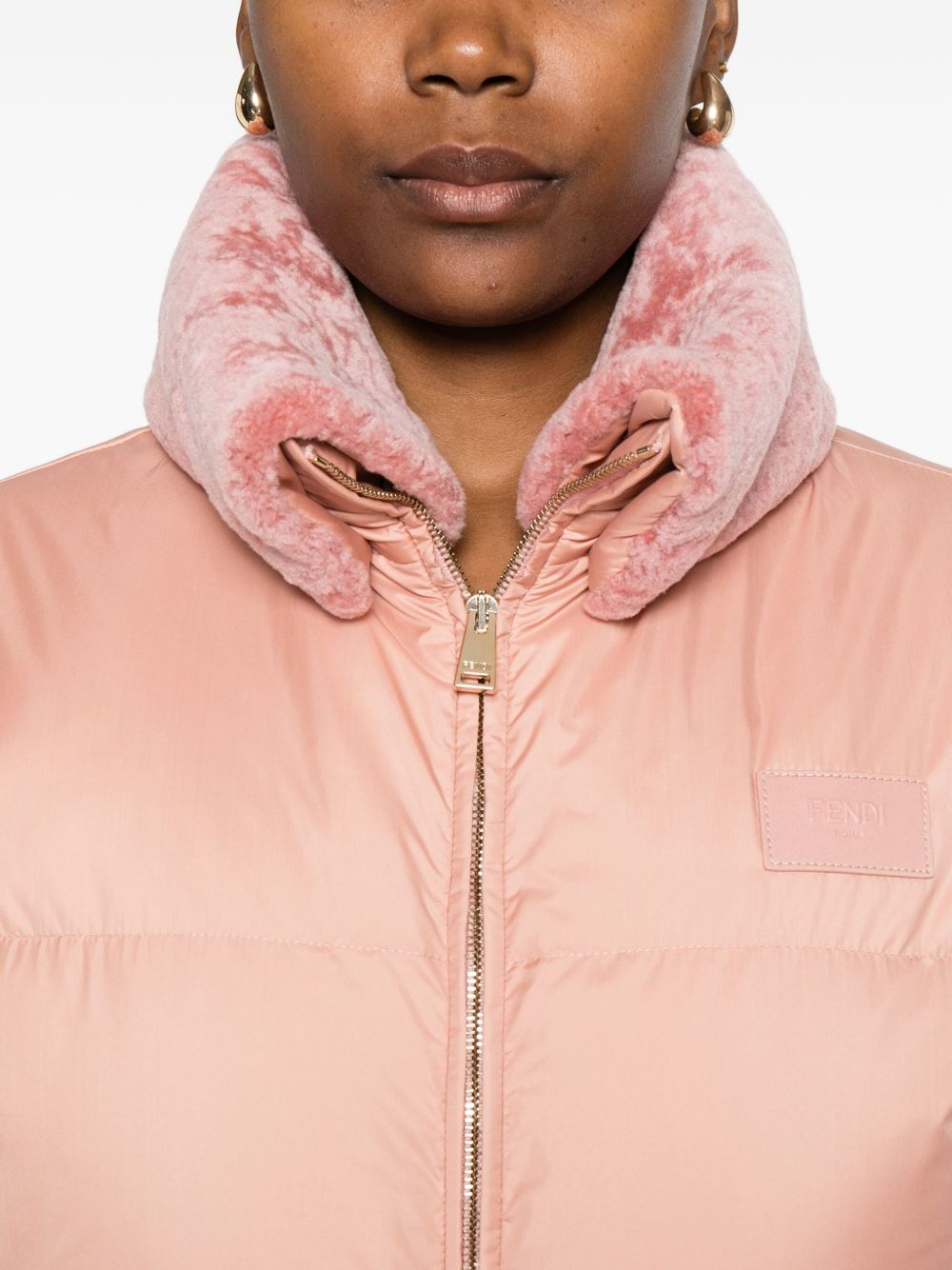 Fendi Coats Pink Pl+vitello Parti In Pe