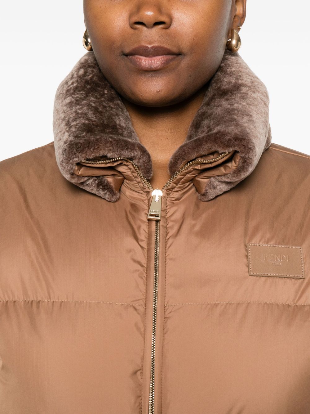 Fendi Coats Camel Pl+vitello Parti In Pe