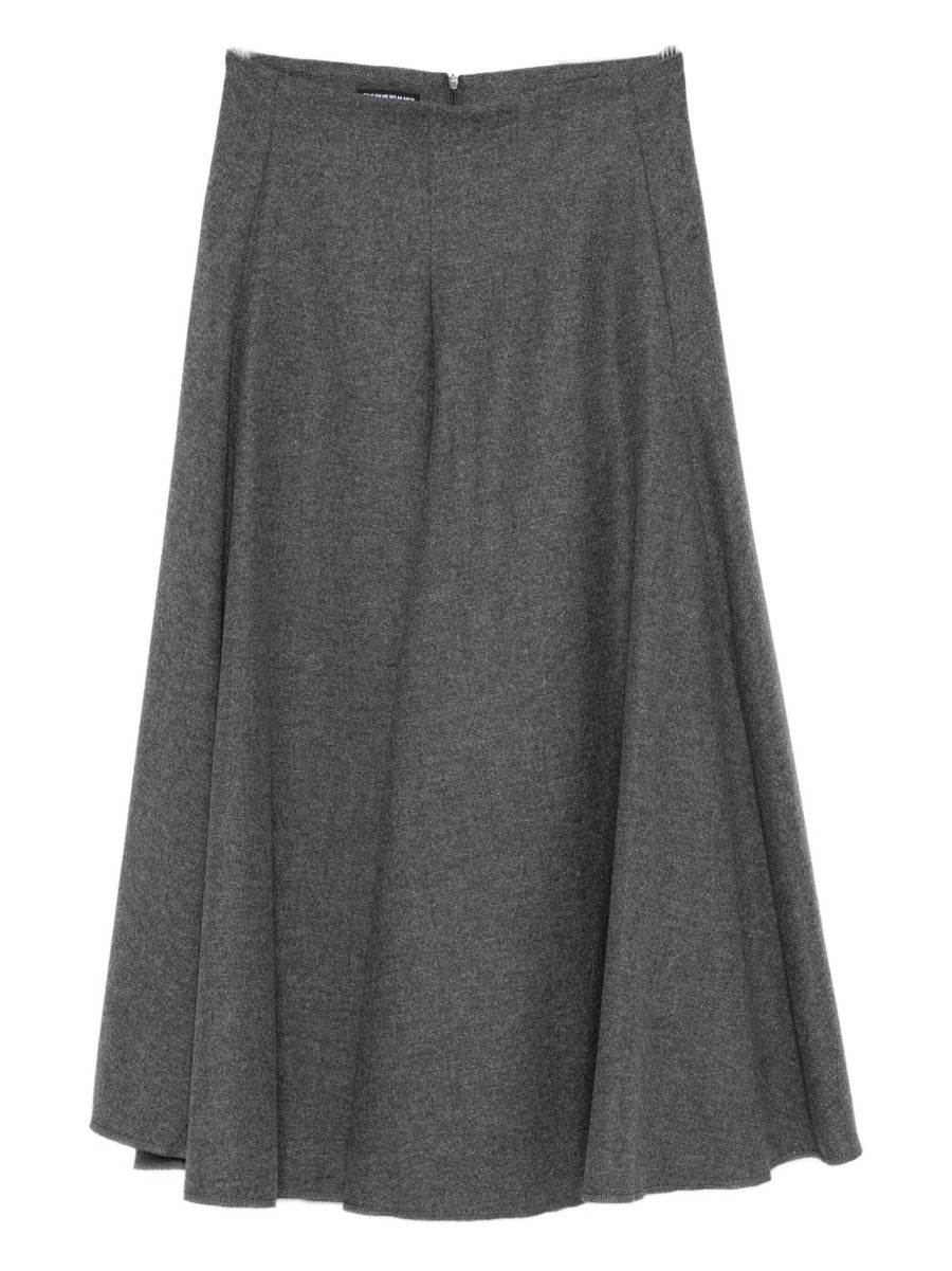 Susanne Bommer A-line shape concealed zip fastening Wool midi skirt