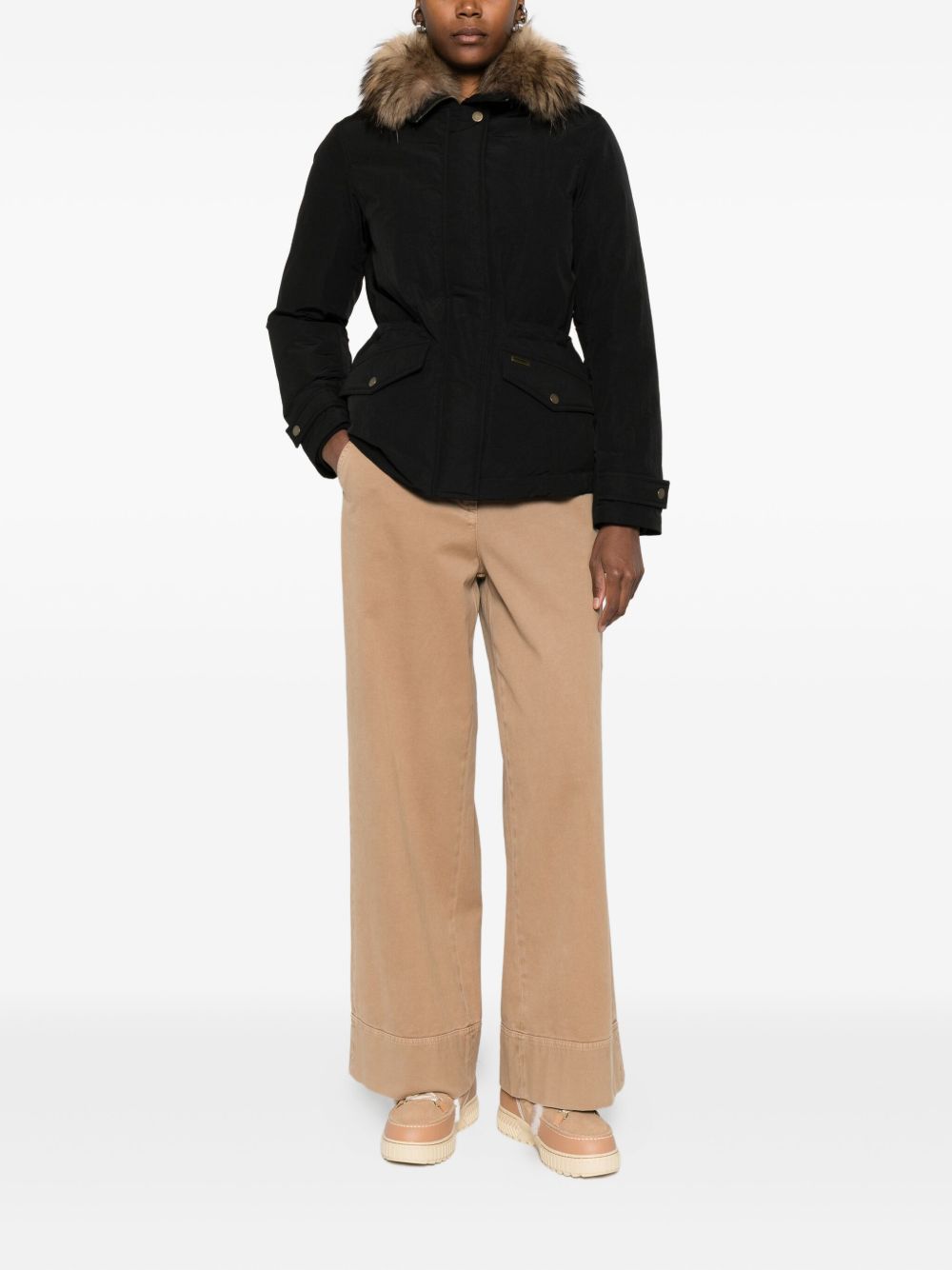 Woolrich Coats Black Polyester Polyamide