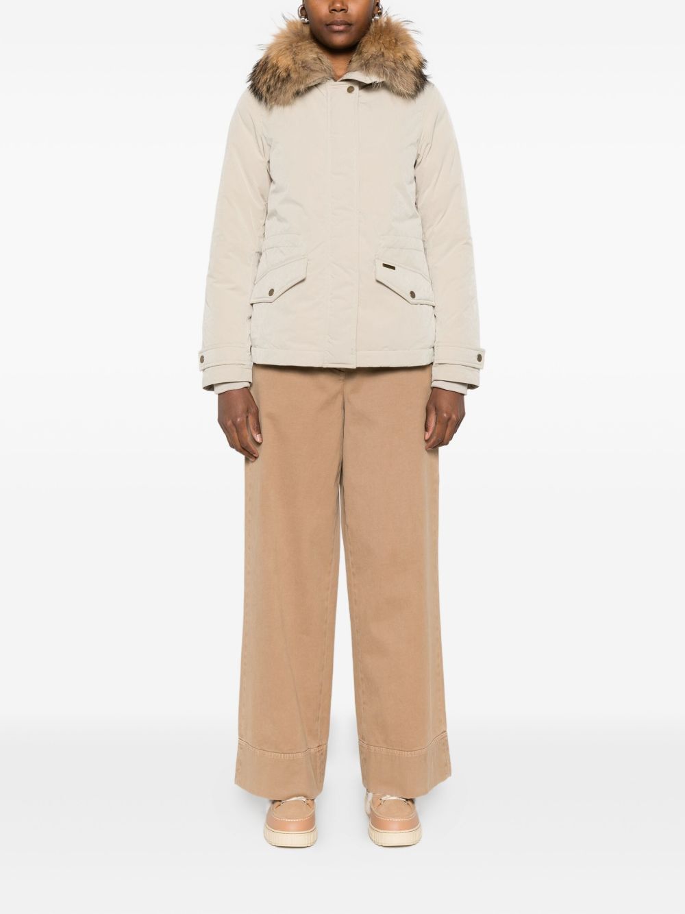 Woolrich Coats Beige Polyester Polyamide