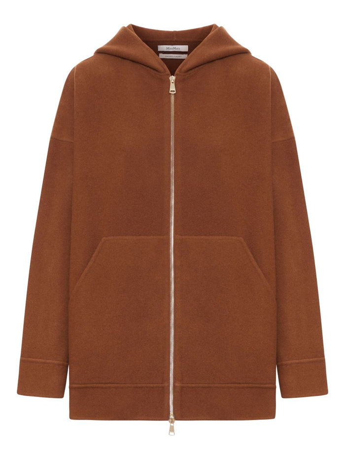 Max Mara Sweaters Leather Brown Wool