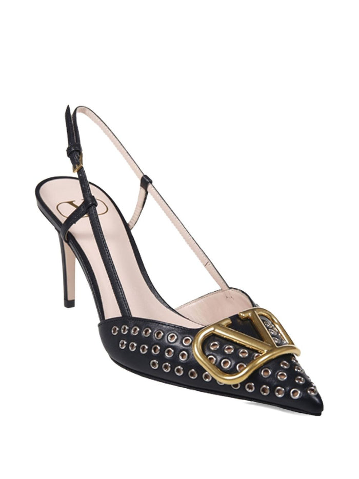Valentino Garavani With Heel Black Leatehr