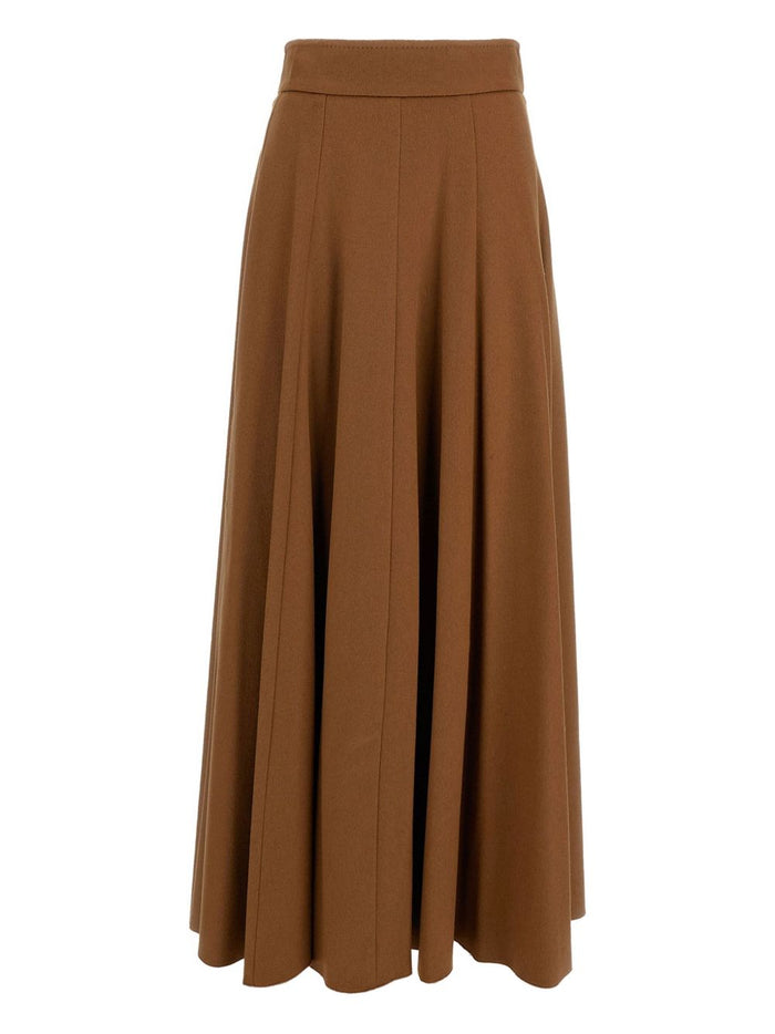 Max Mara Skirts Leather Brown Camel Hair