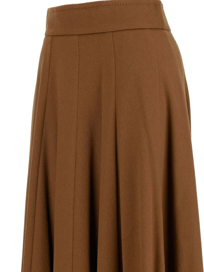 Max Mara Skirts Leather Brown Camel Hair