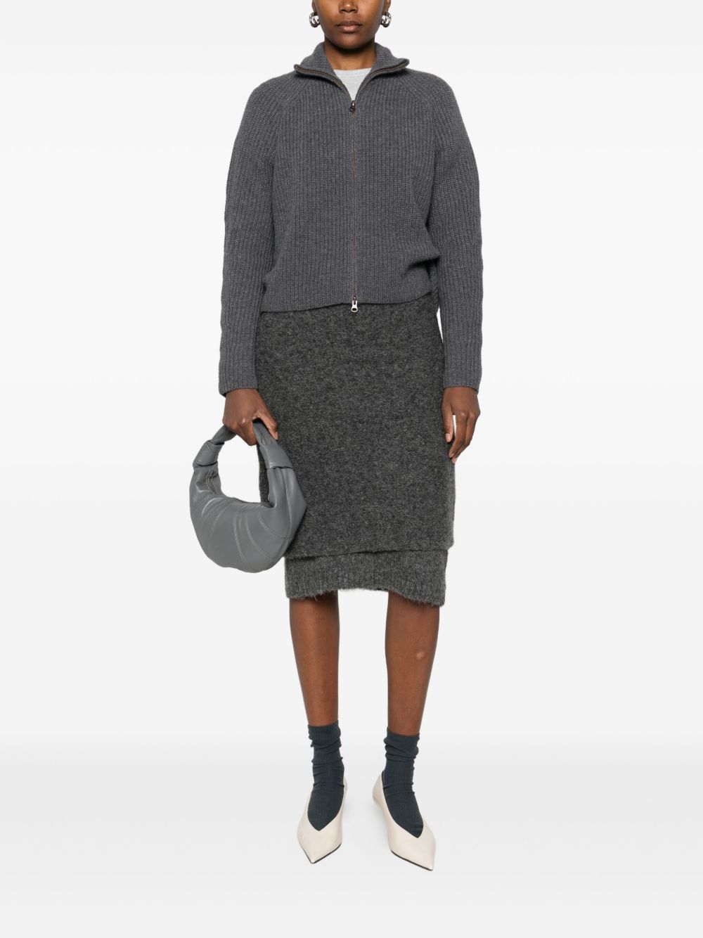 Lisa Yang Sweaters Grey Knitted Cashmere