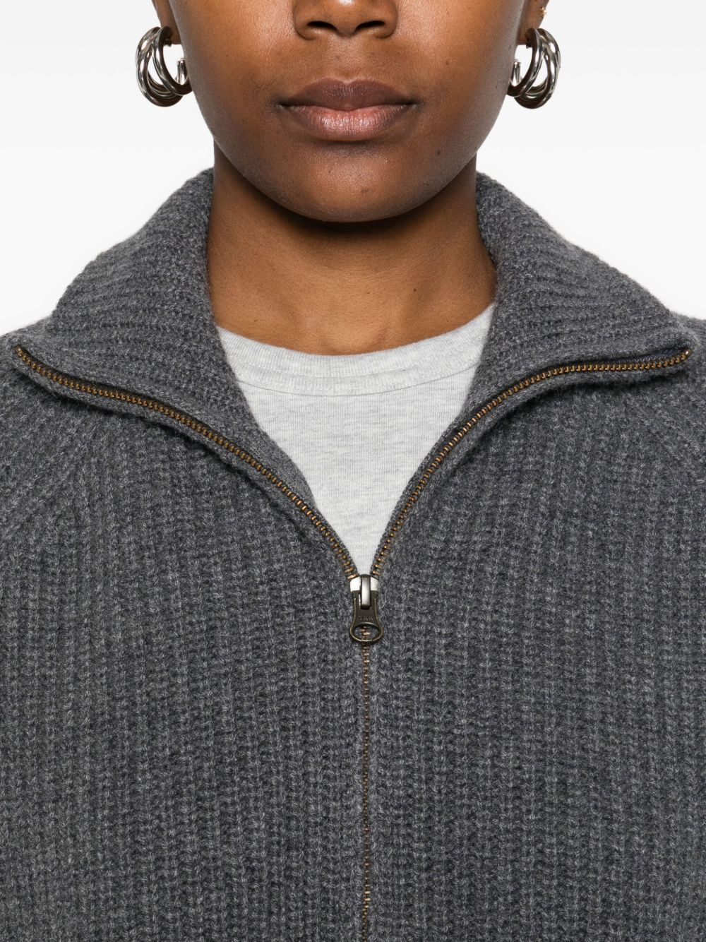 Lisa Yang Sweaters Grey Knitted Cashmere