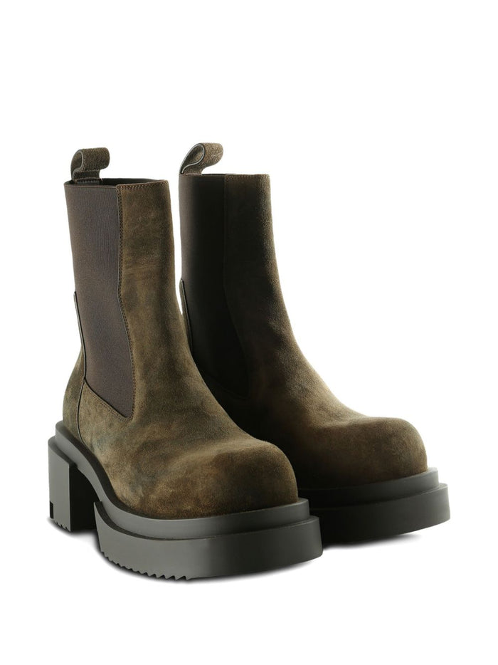 Rick Owens Boots Blue Outer: Calfskin