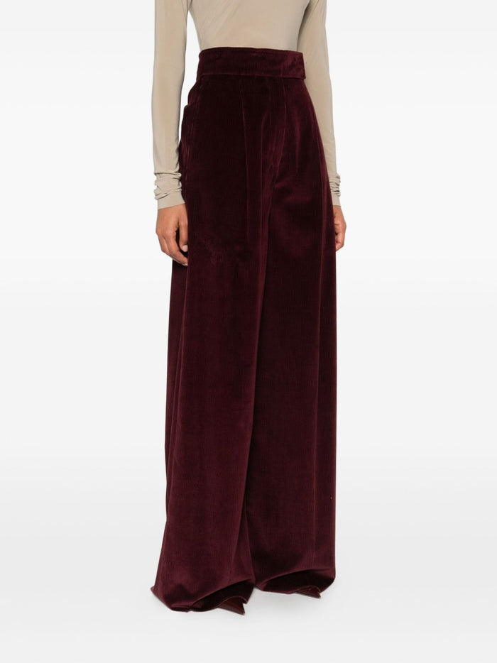 Max Mara Trousers Bordeaux Cotton