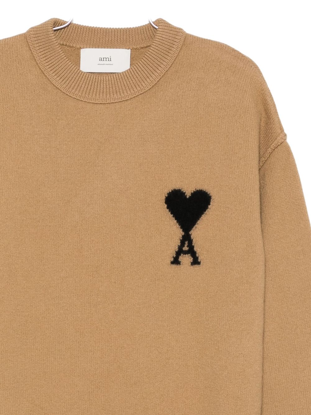 Ami Paris Sweaters Camel Wool