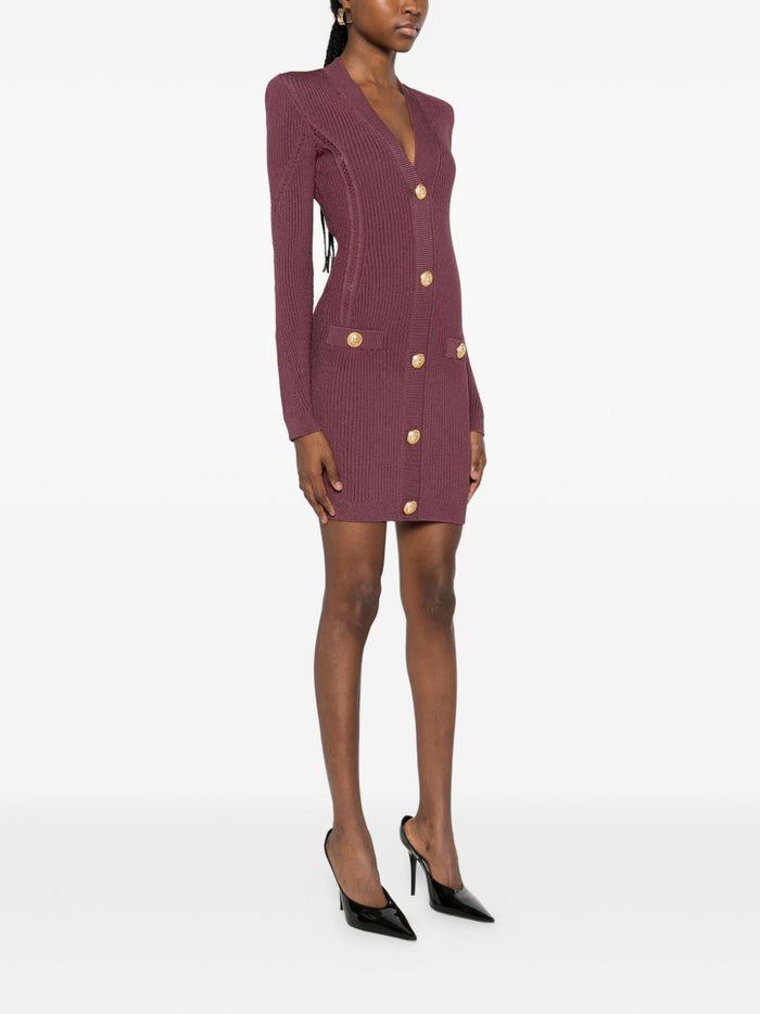 Balmain Dresses Purple Viscose Polyester