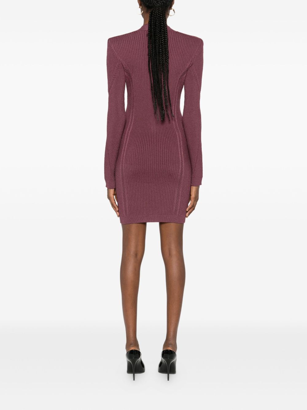 Balmain Dresses Purple Viscose Polyester