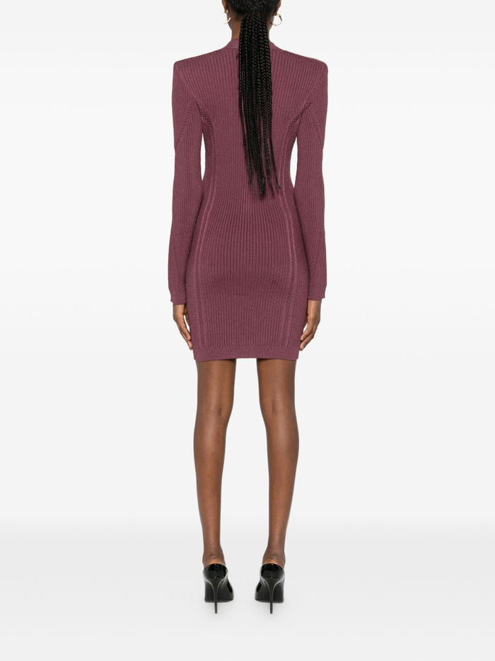 Balmain Dresses Purple Viscose Polyester