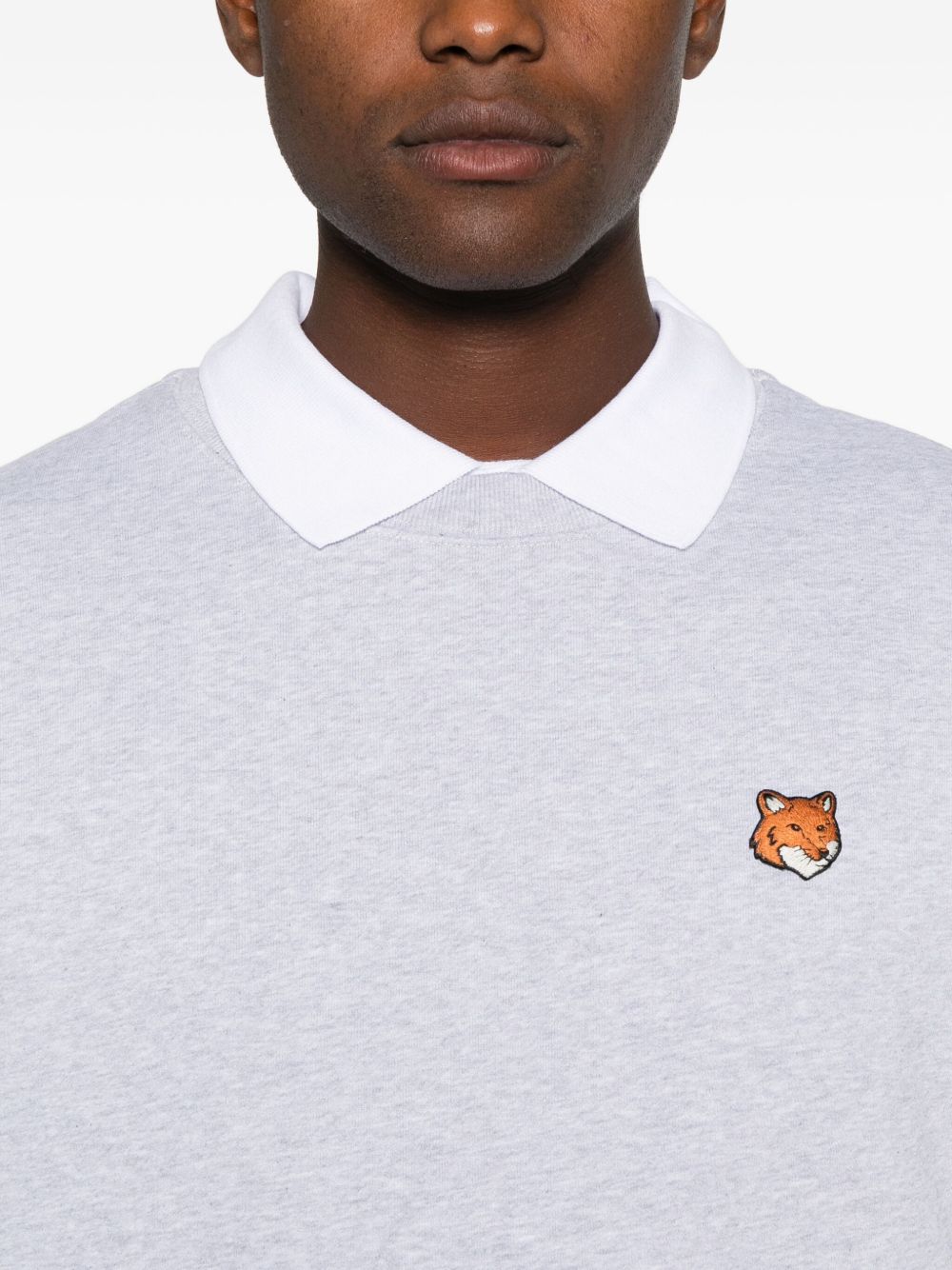 Maison Kitsune Sweaters Grey Cotton