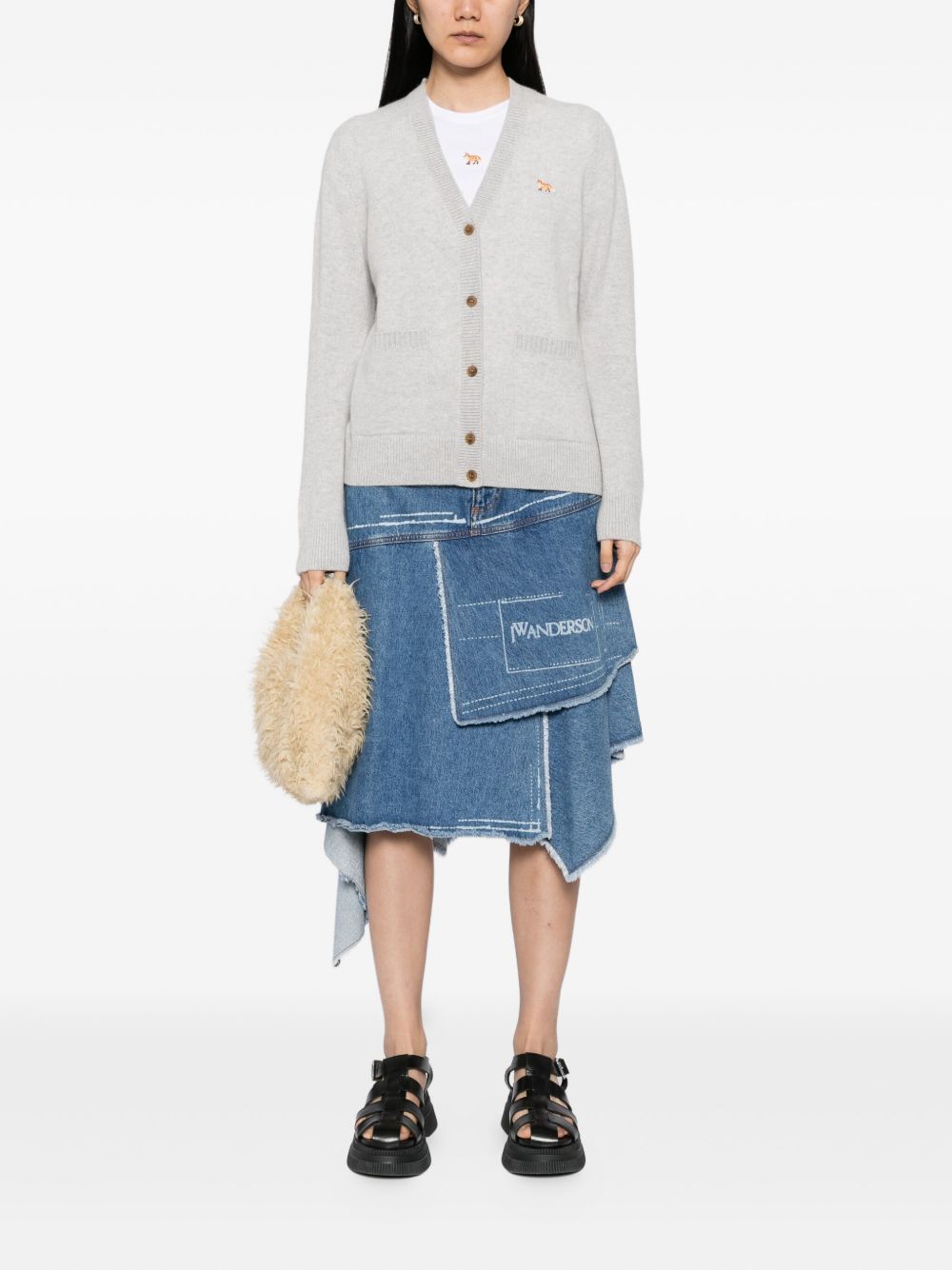 Maison Kitsune Sweaters Grey Lambs Wool