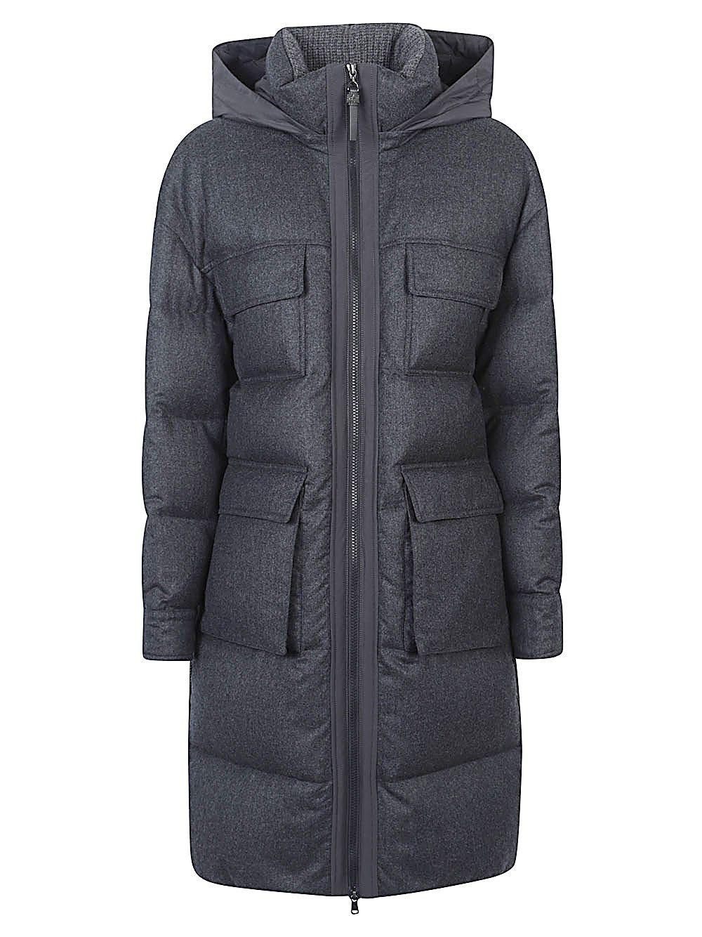 Brunello Cucinelli Coats Grigio Scuro Wool