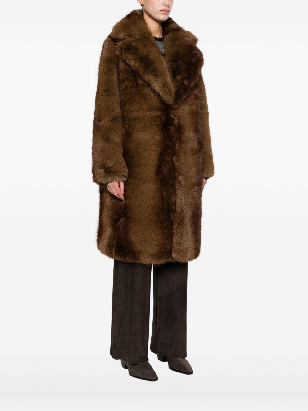 Apparis Coats Brown Artificial Fur