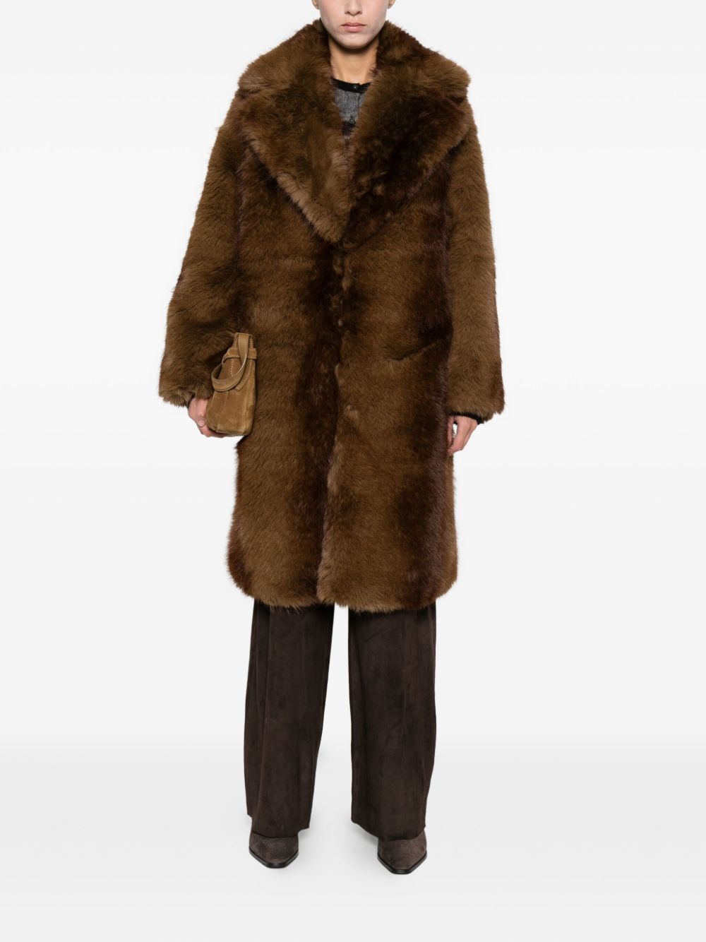 Apparis Coats Brown Artificial Fur