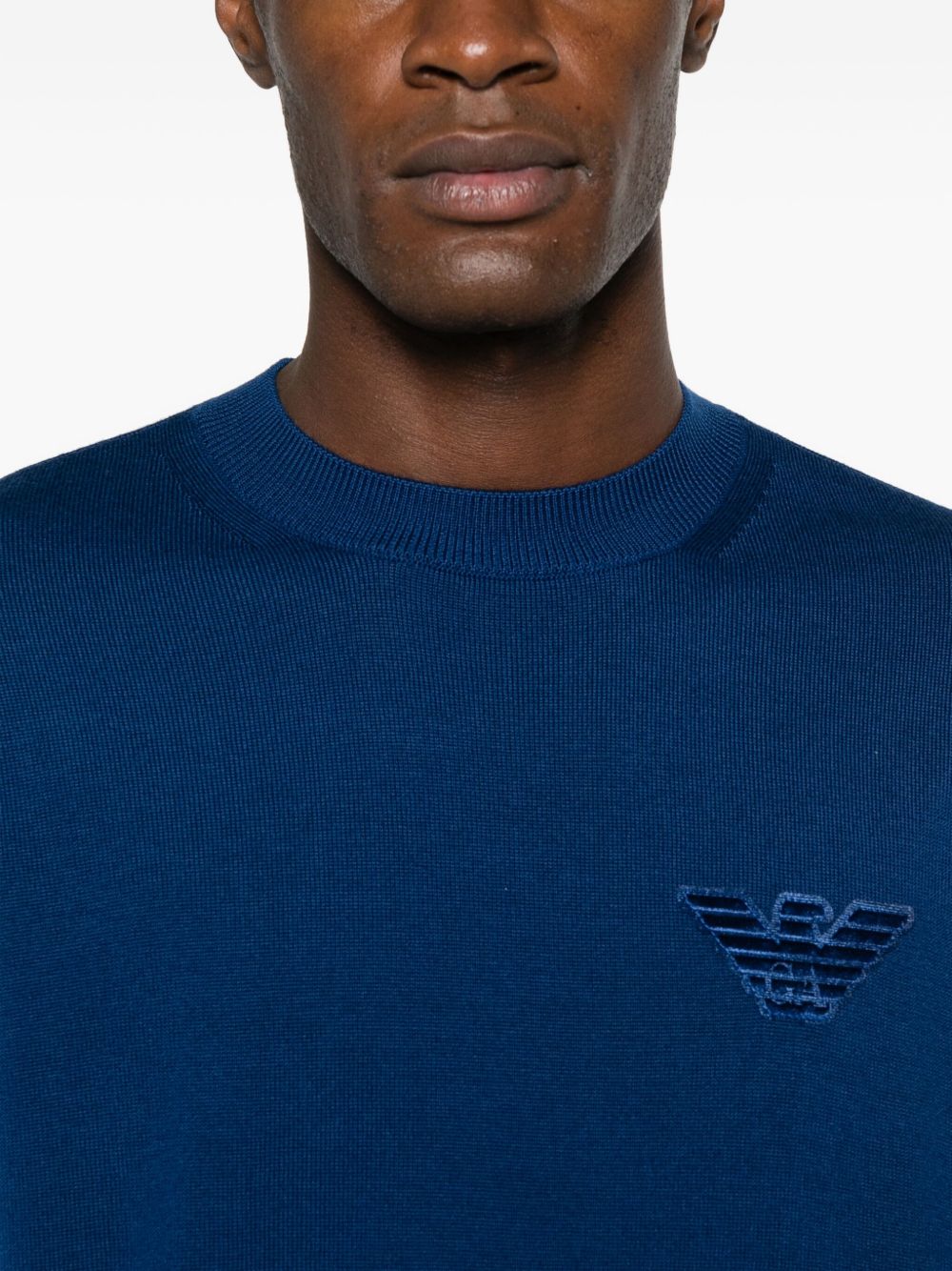 Emporio Armani Sweaters Blu Virgin Wool