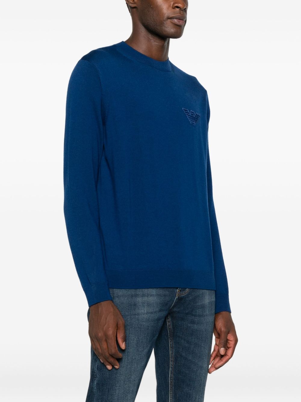 Emporio Armani Sweaters Blu Virgin Wool