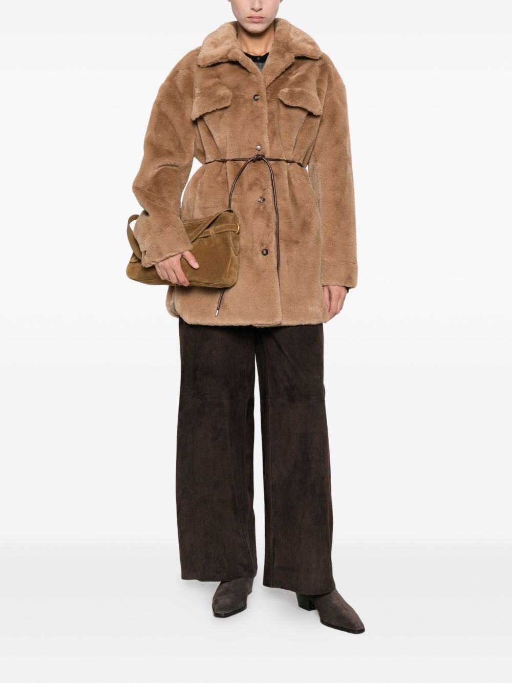 Molliolli Coats Brown Fabric