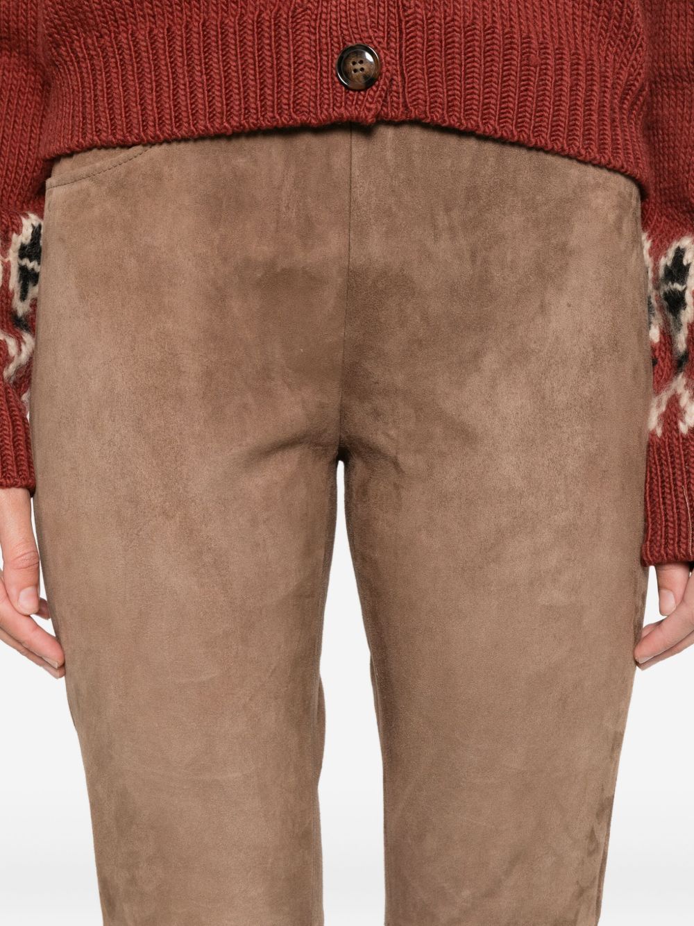 Via Masini 80 Trousers Brown Calf Leather
