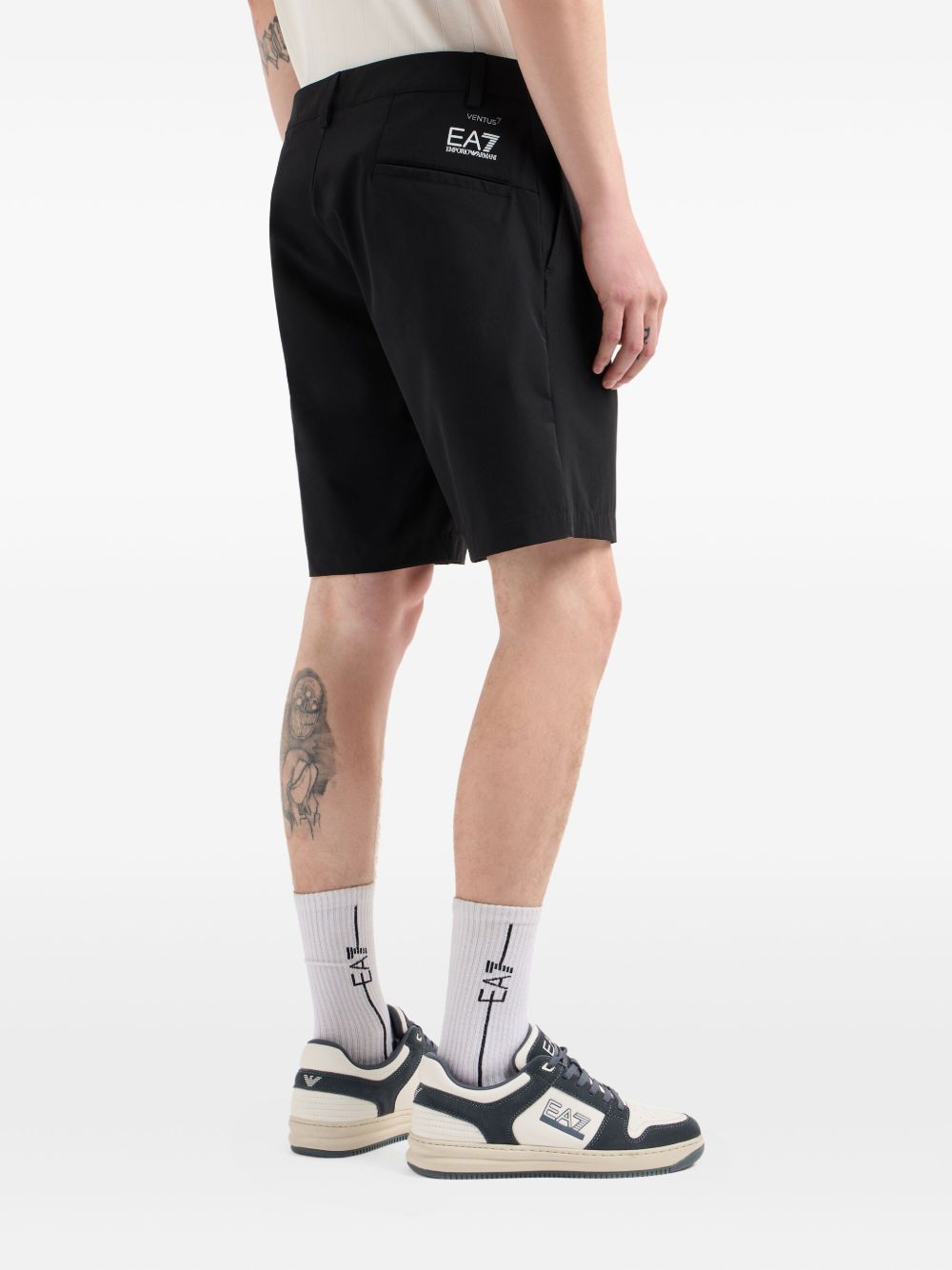 Ea7 Shorts Nero Elastane