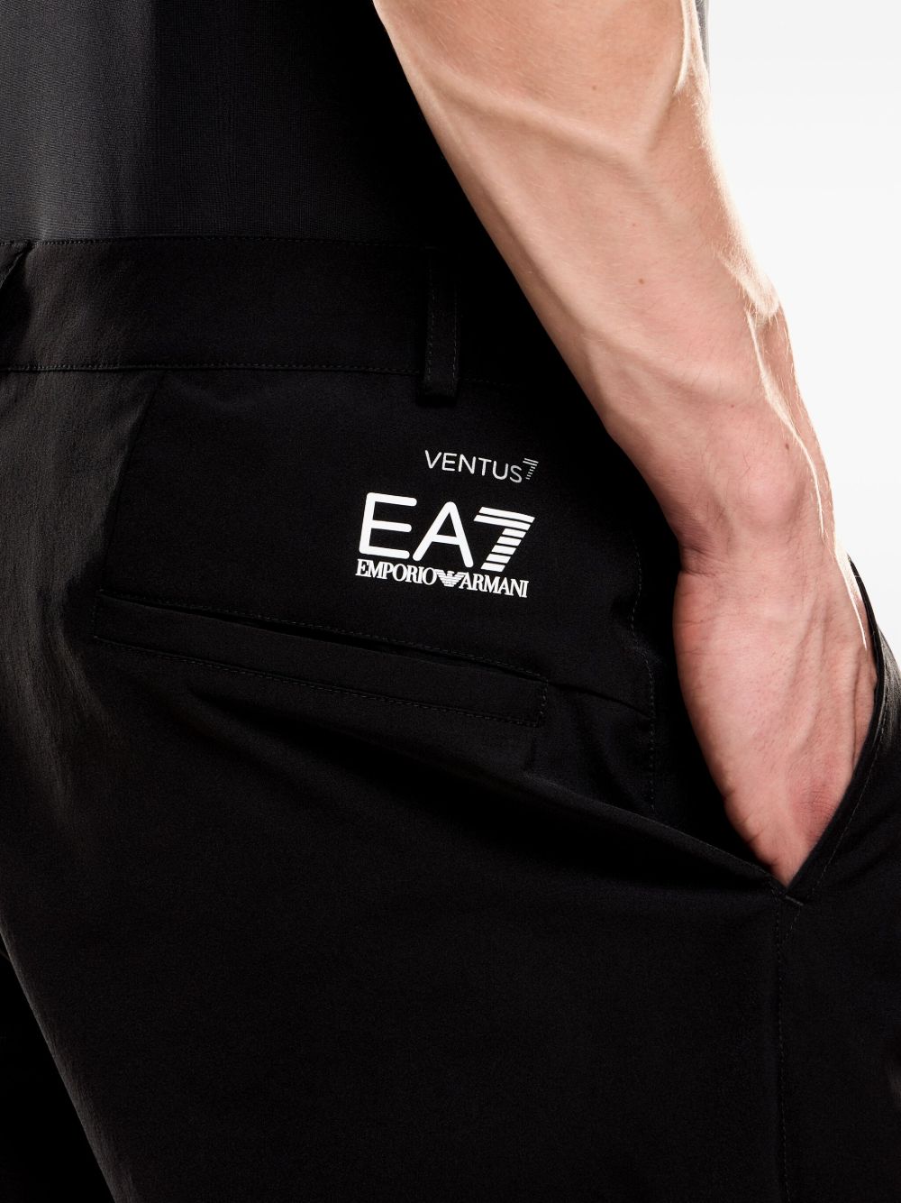 Ea7 Shorts Nero Elastane