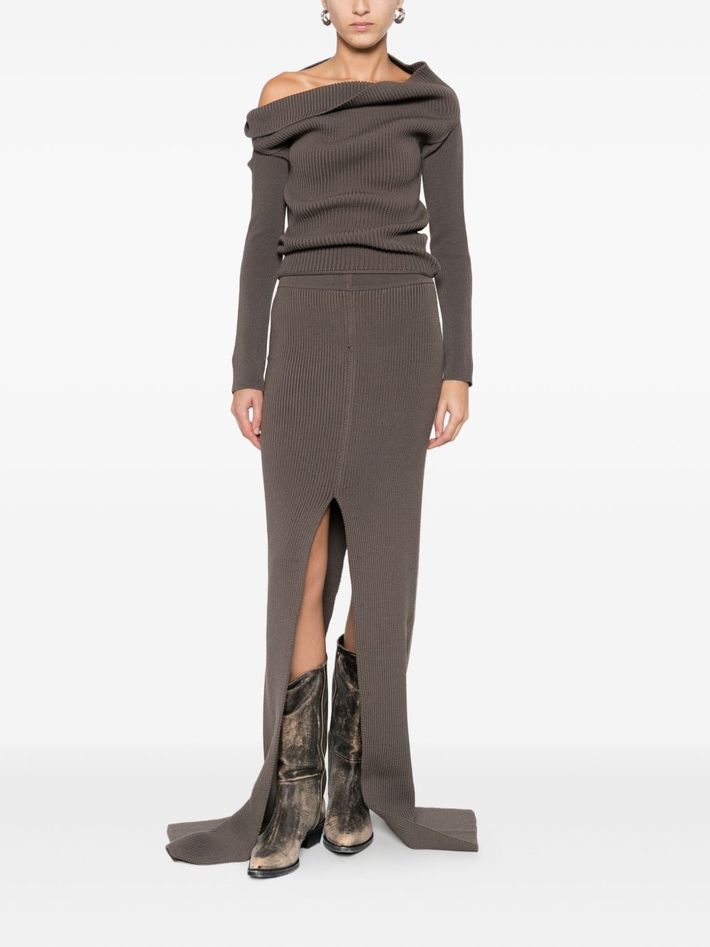 Rick Owens Skirts Grey Wool