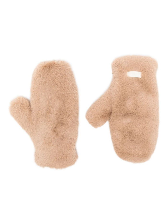 Molliolli Gloves Beige Artificial Fur