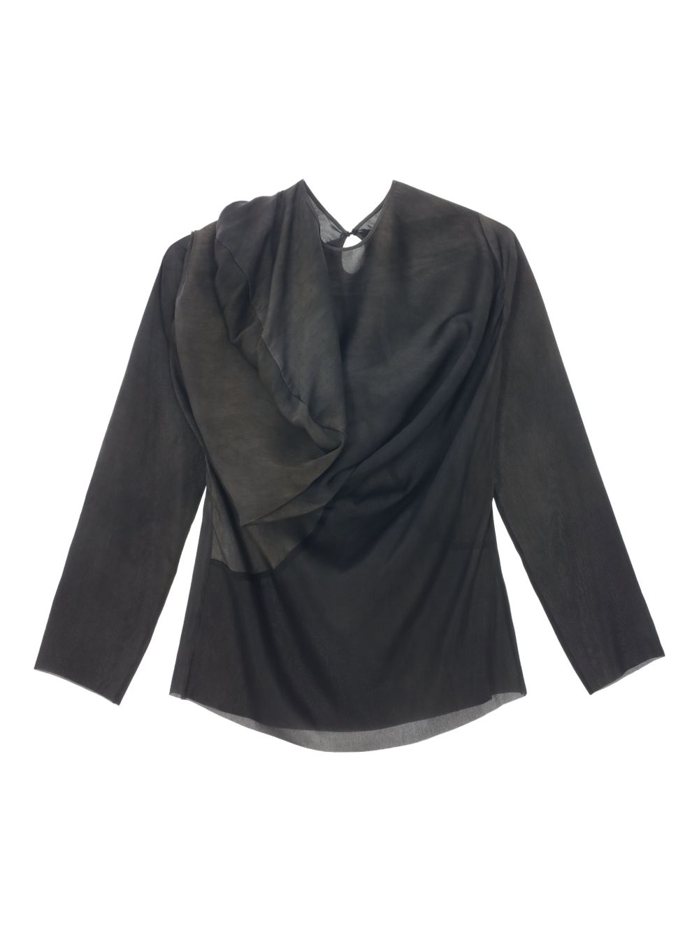 Uma Wang Top Grey Silk Elastane