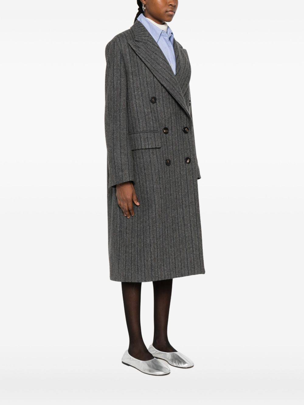 Alberto Biani Coats Grey Outer: Wool