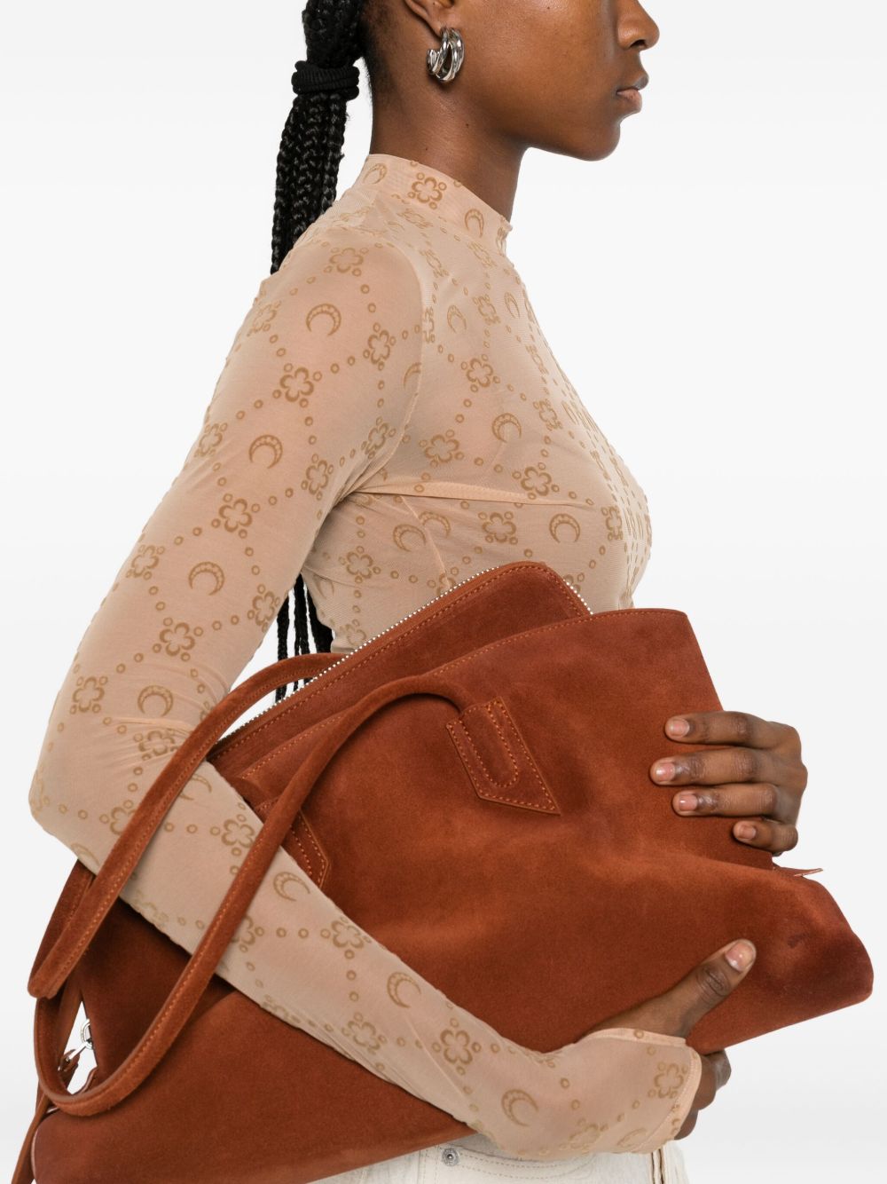 Marine Serre Top Camel Polyamide