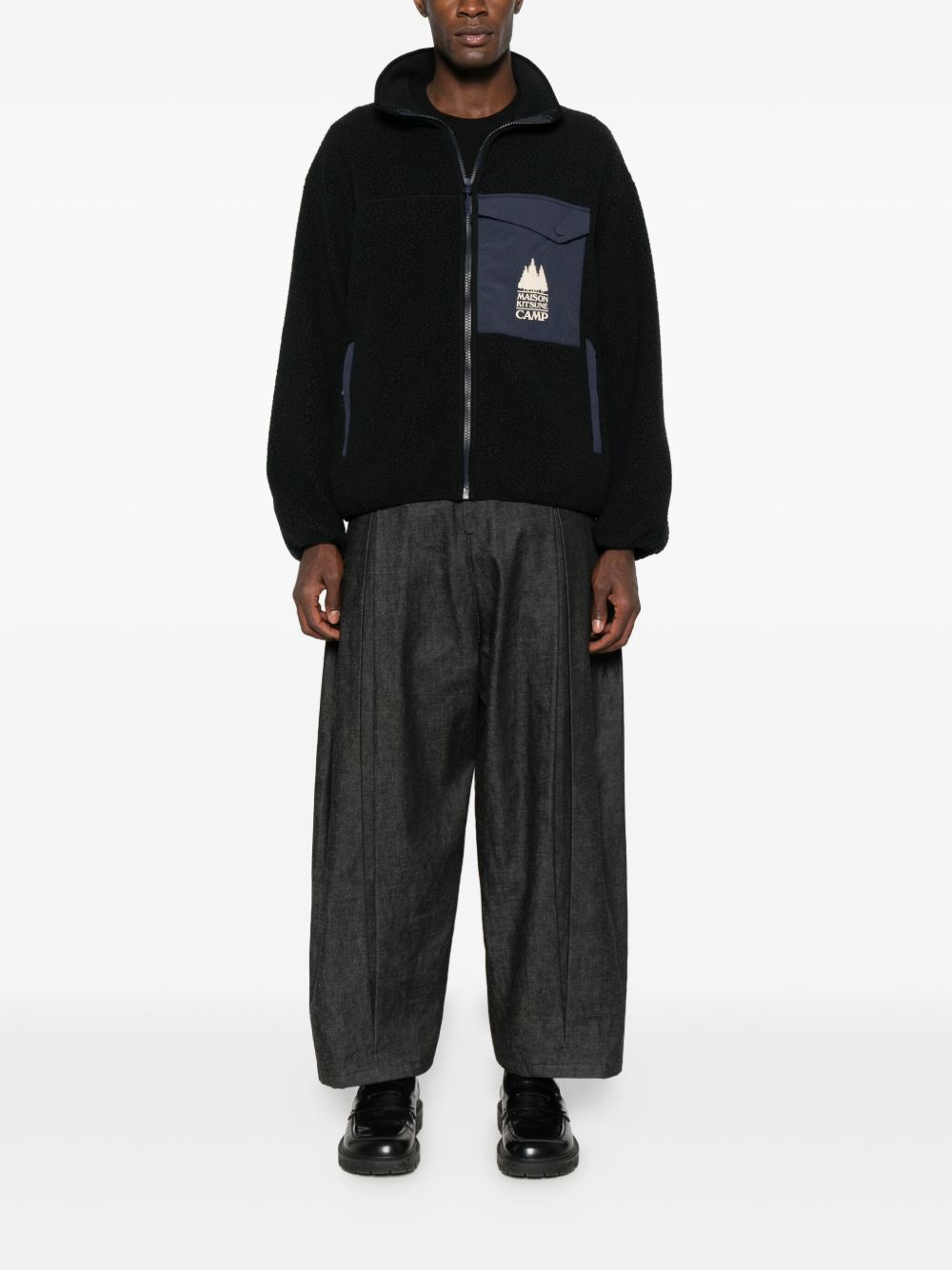 Maison Kitsune Coats Black Polyester