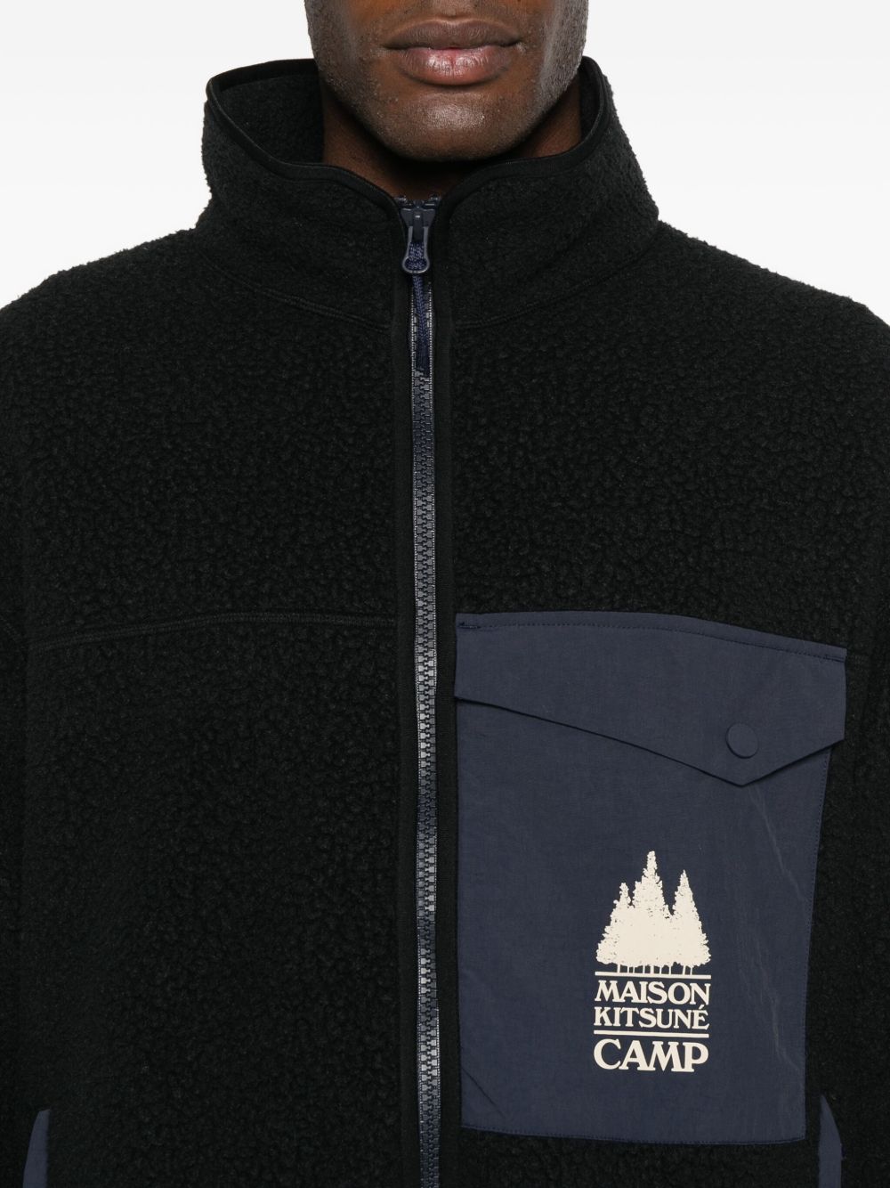 Maison Kitsune Coats Black Polyester