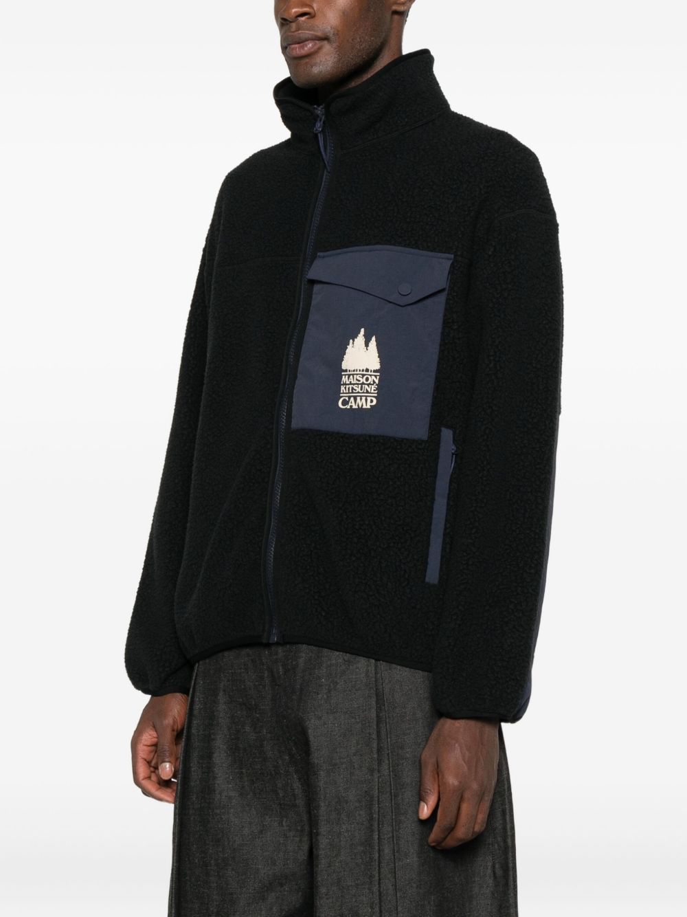 Maison Kitsune Coats Black Polyester