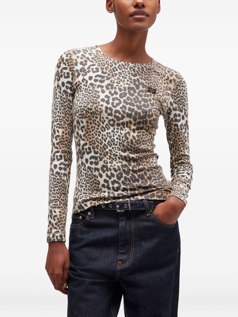 Ganni Sweaters Brown Organic Cotton Elastane