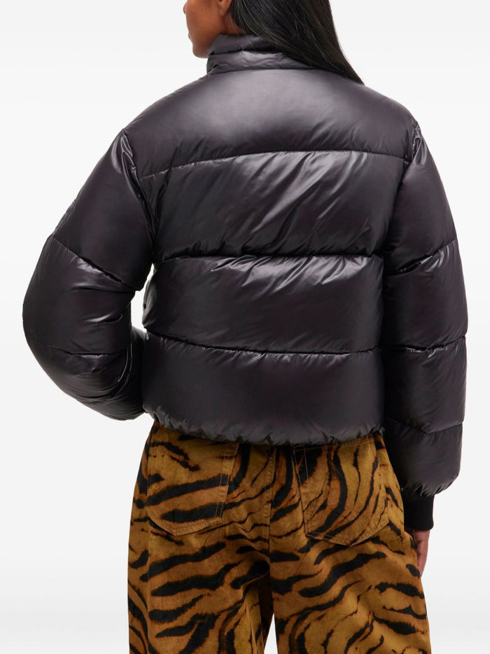 Ganni Coats Black Recycled Nylon