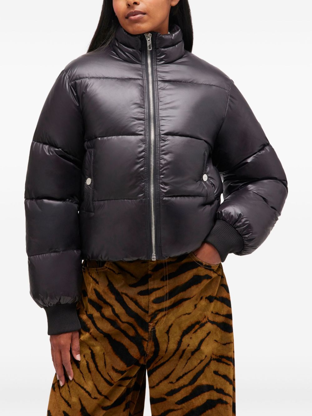 Ganni Coats Black Recycled Nylon
