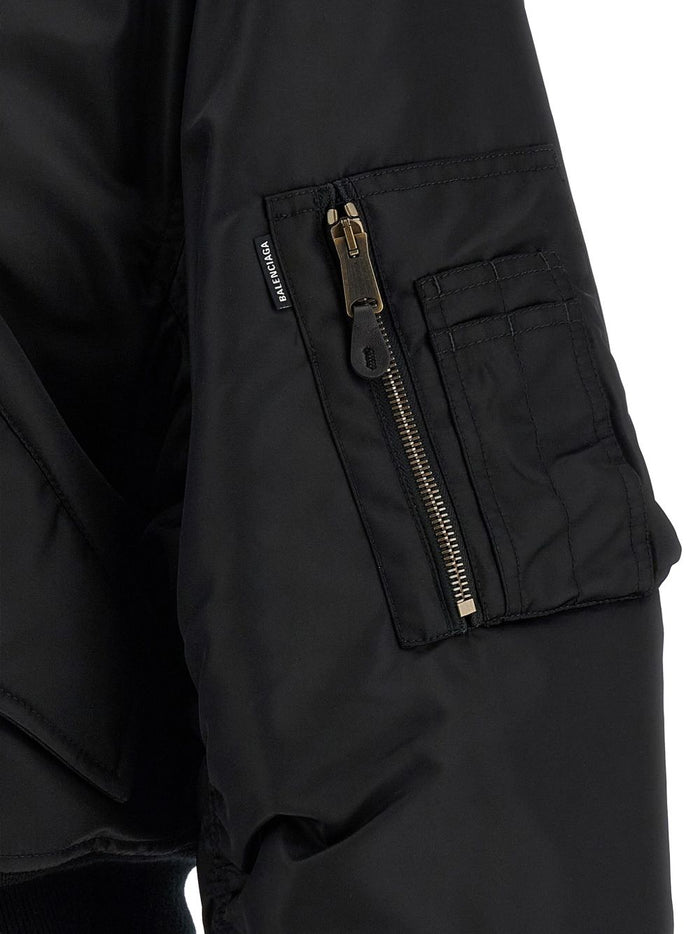 Balenciaga Coats Black Polyamide