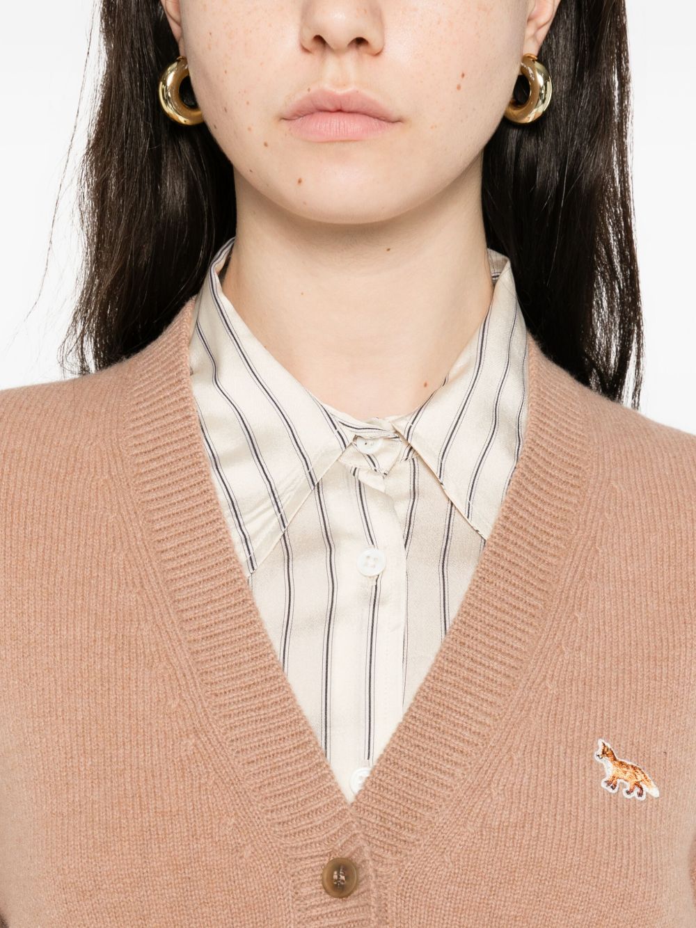 Maison Kitsune Sweaters Camel Wool