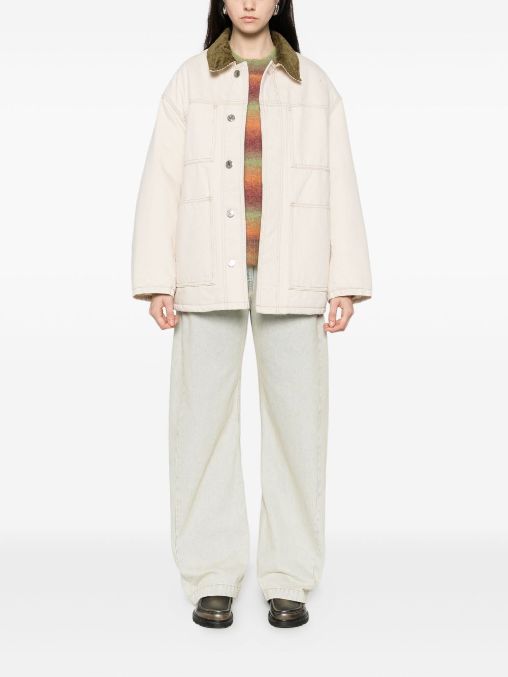 Ami Paris Coats Beige Cotton