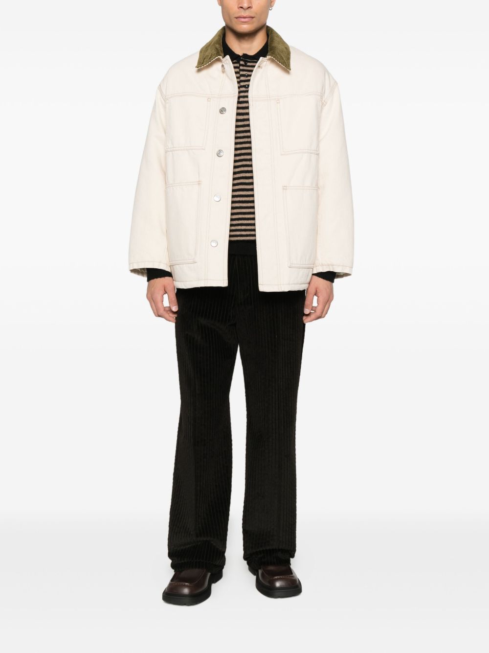 Ami Paris Coats Beige Cotton