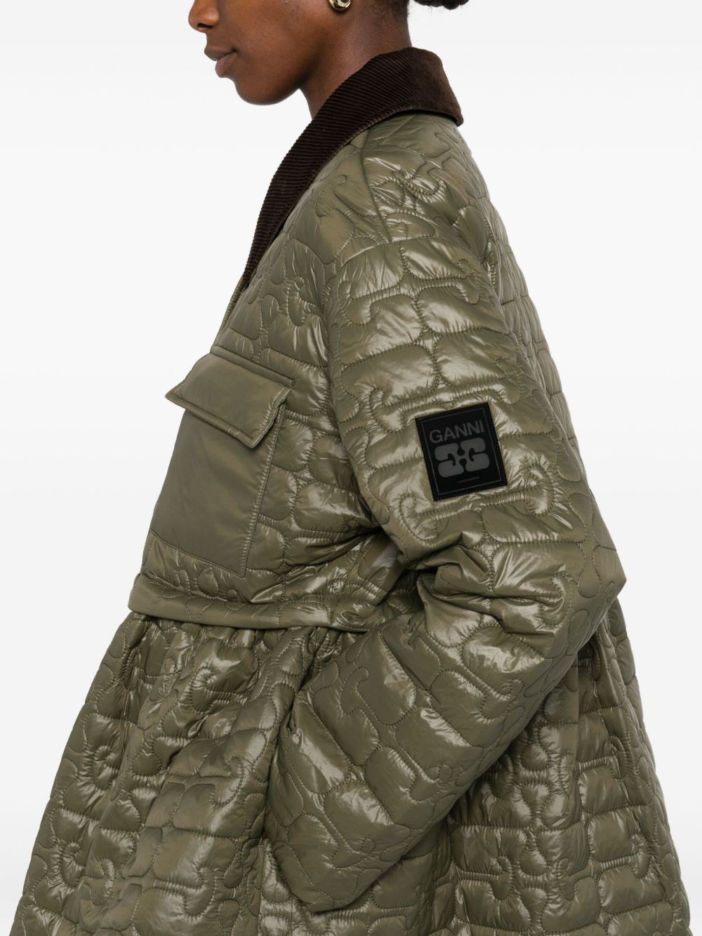 Ganni Jackets Green Recycled Nylon