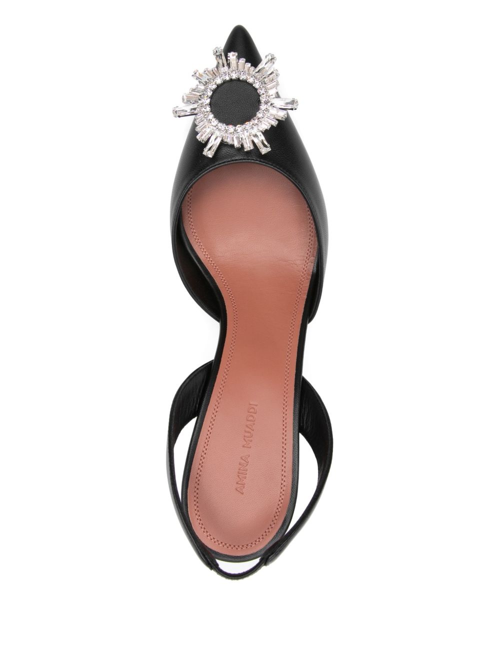Amina Muaddi With Heel Black Lamb Leather