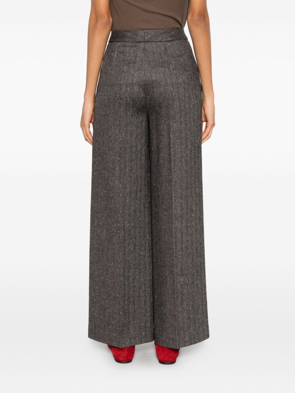 Via Masini 80 Trousers Brown Polyester