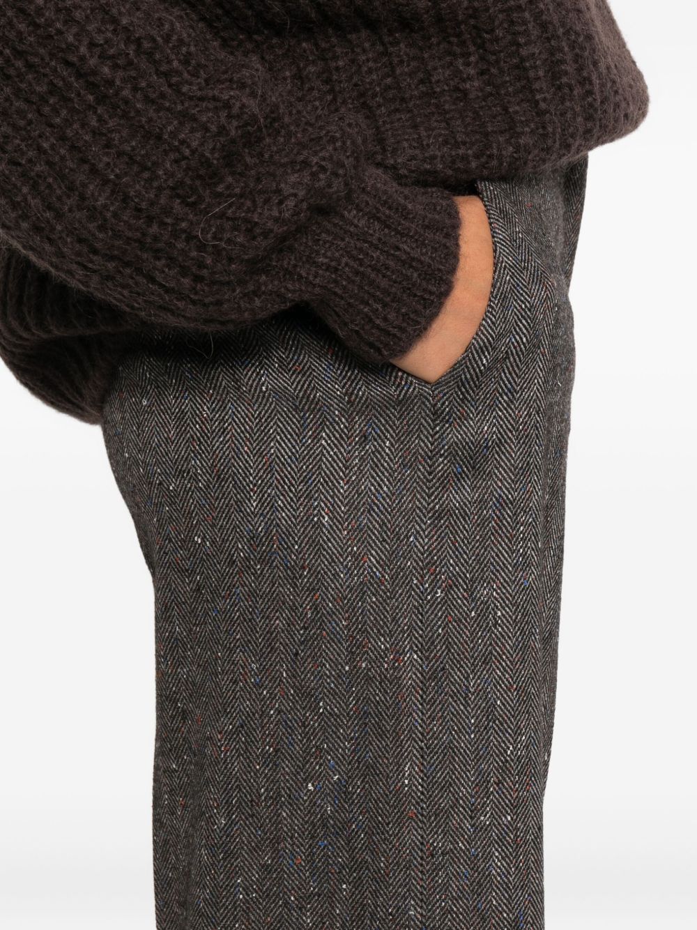 Via Masini 80 Trousers Brown Polyester