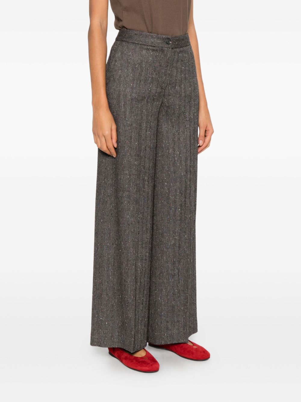 Via Masini 80 Trousers Brown Polyester